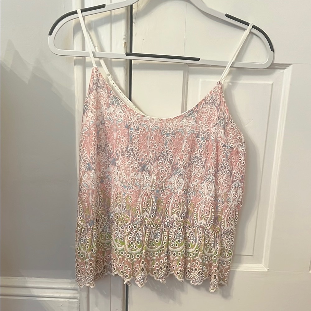Pink and Green Lace Women’s Top